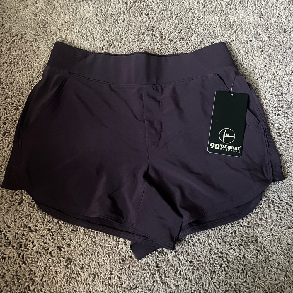 plum running shorts